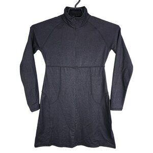 Womens Black Lola Dress Mock Neck Long Sleeve 1/2 Zip Nylon Blend Stretch Size M